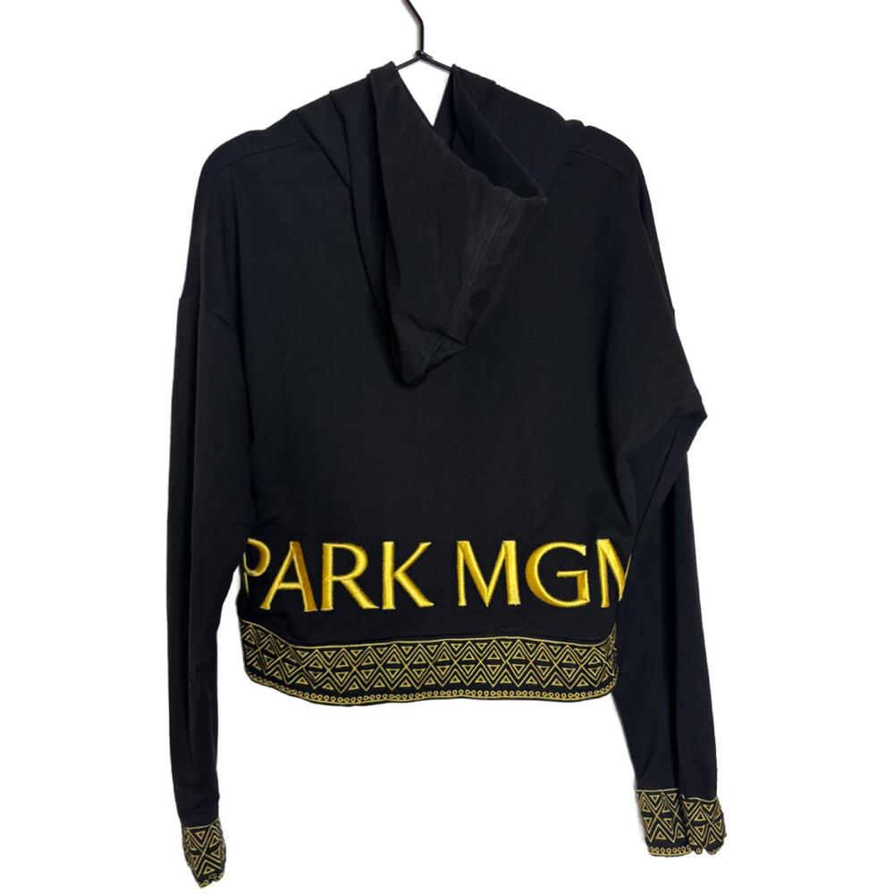 Park MGM x Maceoo Womens Sz XS Black w/ Gold Embroidered Hoodie (1890)